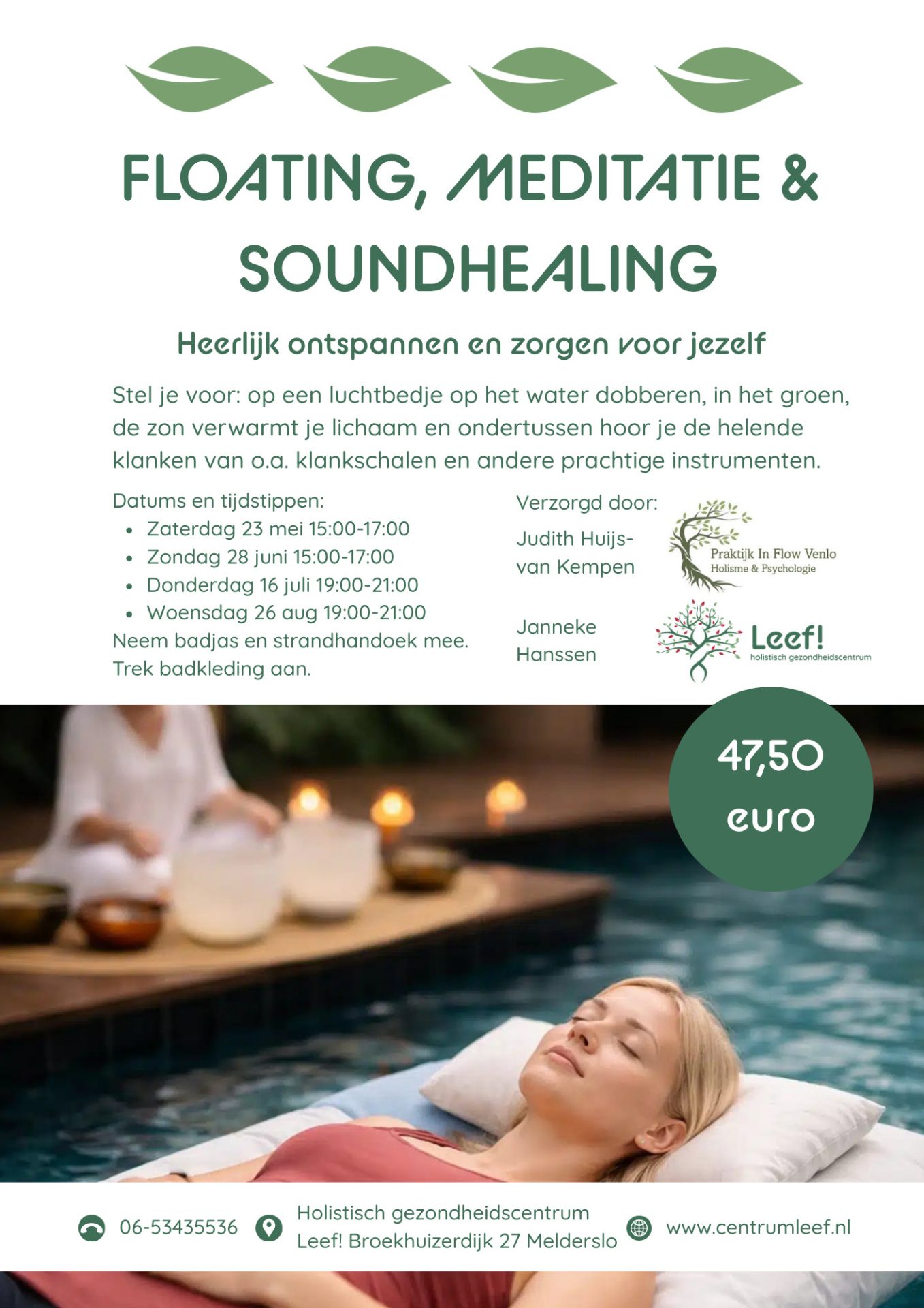 Floating meditatie en soundhealing